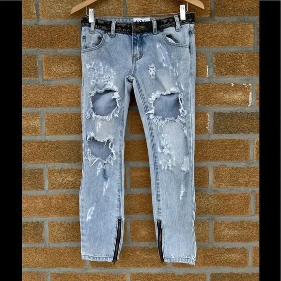 One Teaspoon Trashed Freebirds Jeans 24 - Picture 1 of 11